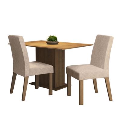 MADESA JUEGO DE COMEDOR MANU CON 2 SILLAS MARRON/IMPERIAL