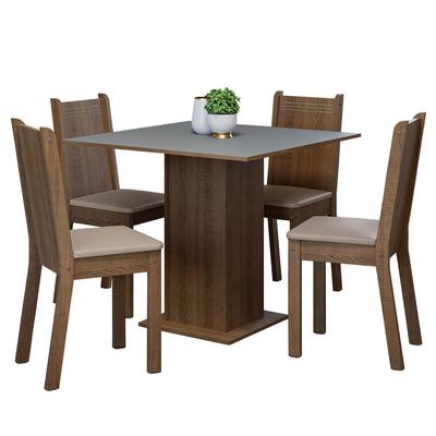MADESA JUEGO DE COMEDOR SAMARA CON 4 SILLAS MARRON/GRIS/BEIGE