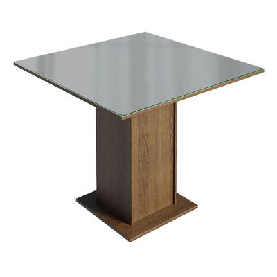 MADESA MESA DE COMEDOR CUADRADA CON ENCIMERA DE VIDRIO 4 PUESTOS 5363