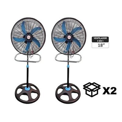 MARYKEY VENTILADOR PEDESTAL 3 EN 1 DE 18" 2 U.N POR CAJA COLOR AZUL MK18503P