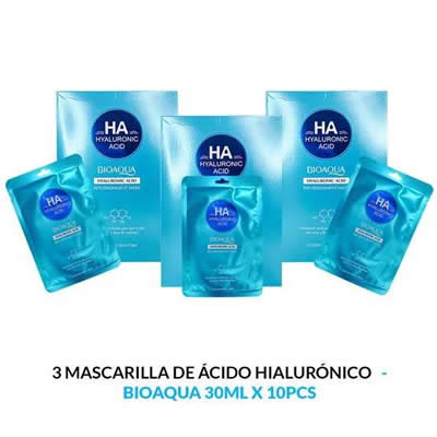 MASCARILLA BIOAQUA 120G HA HYALURONIC ACID REFURBISHMENT MASK 3 UNIDADES