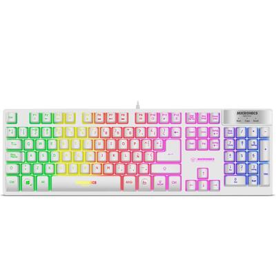 MICRONICS TECLADO GAMER NEON+ MIC K709W ALAMBRICO 19 TECLAS ANTI GHOSTING BLANCO NEONMIC