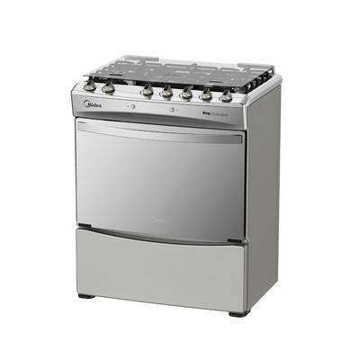 MIDEA COCINA A GAS 5 QUEMADORES ACERO INOX MGS30FS2LBBMSS-PE