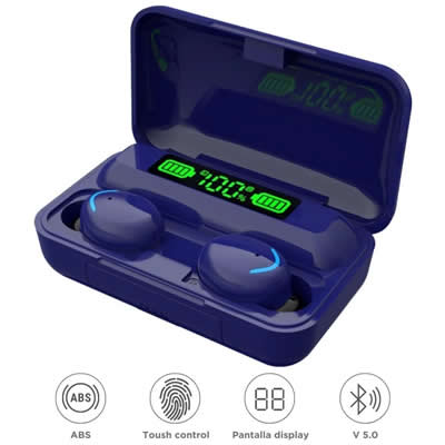 MINARI AUDIFONOS BLUETOOTH F95C POWER BANK TOUCH PANTALLA LED AZUL A39 MINARI F95C