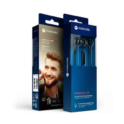 MOTOROLA AUDIFONOS IN-EAR 105-WT WIRED CON MICRO BLANCO AUDIFONO 105 IN-EAR