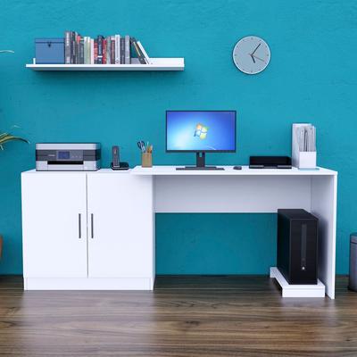 MOVENDA ESCRITORIO CON REPISA Y PORTA CPU CLARA 188CM 2 PUERTAS