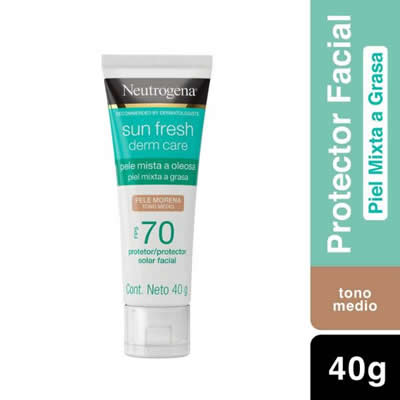 NEUTROGENA PROTECTOR SOLAR FACIAL SUN FRESH DERM CARE TONO MEDIO FPS 70 40G