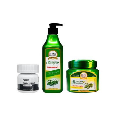 NEVADA NATURAL PRODUCTS FINASTERIDE 1MG X 60 CAPSULAS + SHAMPOO ROMERO 520ML + CREMA DE CRECIMIENTO