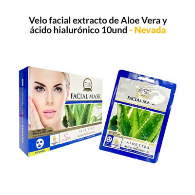 NEVADA NATURAL PRODUCTS MASCARILLA PRODUCTS VELO FACIAL EXTRACTO ALOE VERA Y ?CIDO HIALURONICO 10 UNIDADES