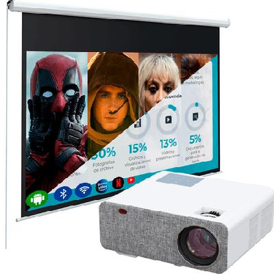 OWLENZ PROYECTOR SMART SD800 FULL HD + ECRAN ELECTRICO 120" BLANCO