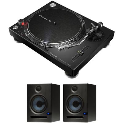 PIONEER DJ KIT DE TURNTABLE DIRECT DRIVE PLX 500 K CON PAR MONITORES PARA ESTUDIO NEGRO PLX-500-K