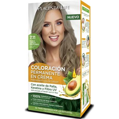 PLACENTA LIFE COLORACION 7.11 RUBIO CENIZA PROFUNDO KIT