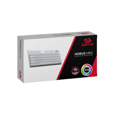 REDRAGON TECLADO GAMER HORUS MINI 60% CABLEADO ENGLISH K632-RGB WHITE RED SWITCH