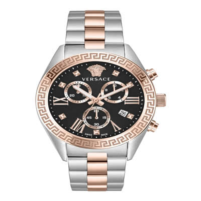 RELOJ DE PULSERA VERSACE GRECA CHRONO PARA MUJER EN DOS TONOS