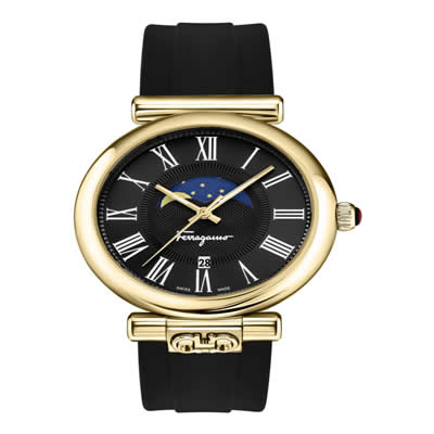 RELOJ FERRAGAMO ORA MOONPHASE DE SILICONA PARA MUJER EN COLOR DORADO