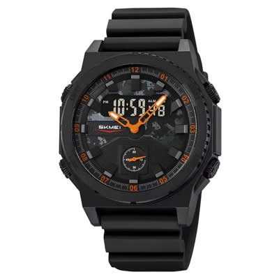 RELOJ SKMEI 2355 HOMBRE DUAL MILITAR 3 TIEMPOS CRONOMETRO - NARANJA