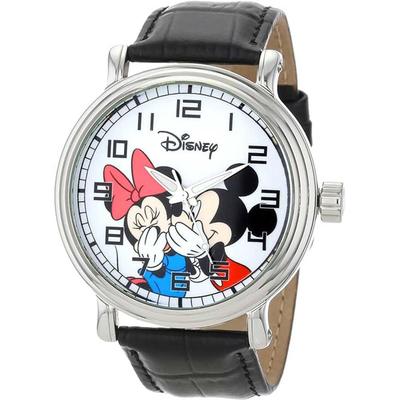 RELOJ UNISEX DISNEY MICKEY Y MINNIE MOUSE ANALOGICO PIEL W000857