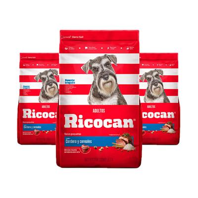 RICOCAN COMIDA PERRO ADULTO PEQUEÑO RICOCAN CORDERO CEREALES 1KG X3