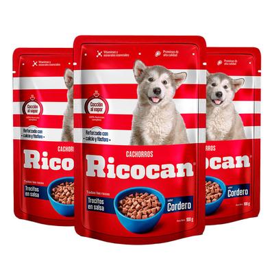 RICOCAN PATE TROCITOS DE CORDERO PARA CACHORROS 100G 3UN