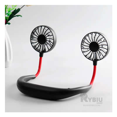 RYBIU VENTILADOR PORTATIL AMOLDABLE CUELLO COLOR NEGRO + REGALO STICKERS TE29503
