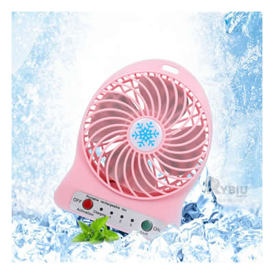 RYBIU VENTILADOR PORTATIL UTIL MINI ROSADO + REGALO LIGAS PEINAR TE29393