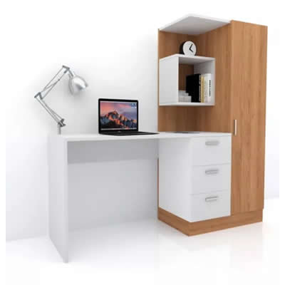 R&R MUEBLES ESCRITORIO CON ESTANTES YUNO 130 CM X 50 CM