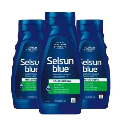 SHAMPOO SELSUN BLUE CON ALOE VERA 325 ML 3 UNIDADES