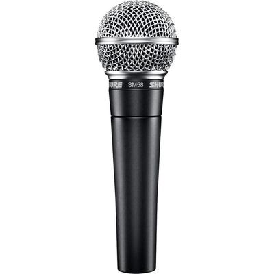 SHURE MICROFONO SM58 NEGRO- XLR- CON ADAPTADOR Y BOLSA- PARA VOCALISTAS MICROFONOS