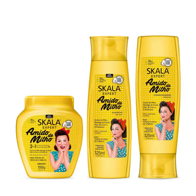 SKALA CREMA SHAMPOO ACONDICIONADOR AMIDO DE MILHO SET 3 UDS