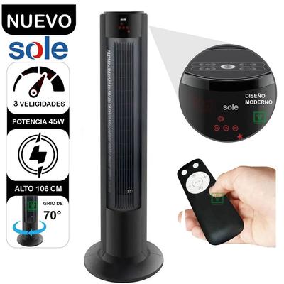 SOLE VENTILADOR DE AIRE TIPO TORRE 106CM NEGRO SOLAIR018
