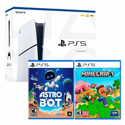 SONY CONSOLA PLAYSTATION 5 SLIM CON LECTOR DE DISCOS + ASTRO BOT + MINECRAFT