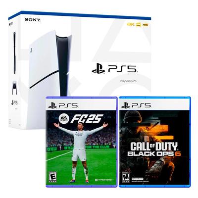 SONY CONSOLA PLAYSTATION 5 SLIM CON LECTOR DE DISCOS + EA SPORTS FC 25 + BLACK OPS 6