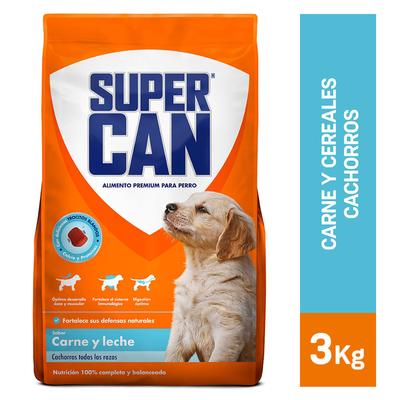 SUPERCAN COMIDA PARA PERROS SUPERCAN CACHORROS DE CARNE Y LECHE 3KG