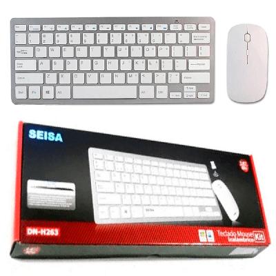 TECLADO Y MOUSE PORTATIL INALAMBRICO PARA PC LAPTOP SEISA OFICINA +