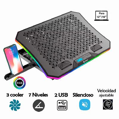 TEROS COOLER TE-7130N RGB CON 7 NIVELES HASTA 19 PULGADAS