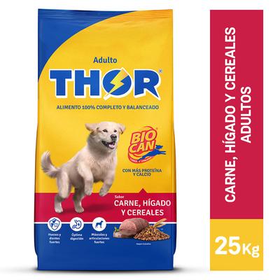 THOR COMIDA DE PERRO ADULTO THOR CARNE HIGADO CEREALES 25KG