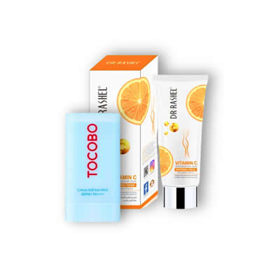 TOÇOBO SET STICK SOLAR TOÇOBO + CREMA BLANQUEADORA FACIAL DR RASHEL