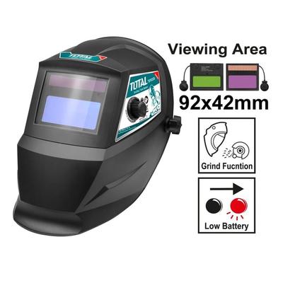TOTAL TOOLS CARETA PARA SOLDAR CON VISOR FOTOSENSIBLE AUTOMATICO 92×42MM - TSP9306