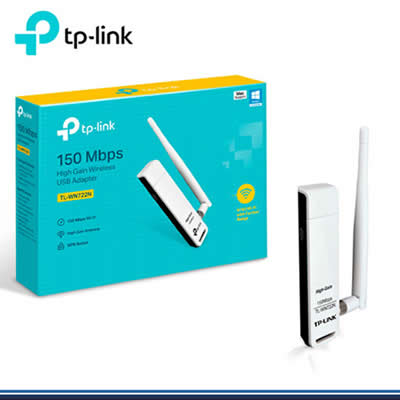 TP-LINK ADAPTADOR TL-WN722N USB INALABRICO ALTA GANANCIA 150MBPS WIFI 24GHZ SANTOFA ELECTRONICS