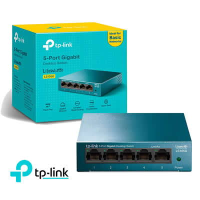 TP-LINK LS105G SWITCH CON 5 PUERTOS 10/100/1000 MBPS
