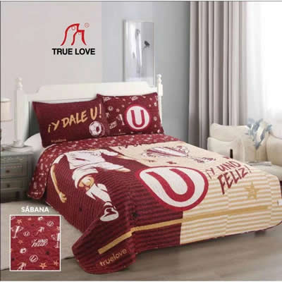 TRUELOVE CUBRECAMA 2 PLAZAS ALGODON MULTICOLOR DEPORTIVO UNIVERSITARIO