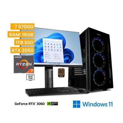 VASTEC COMPUTADORA GAMER HERO RYZEN 7 5700G 16GB 1TB RTX 3060 WIN 11 HOME