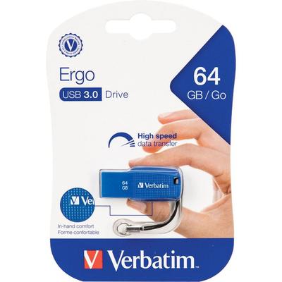 VERBATIM UNIDAD FLASH ERGO USB 3.1 GEN 1 DE 64GB AZUL