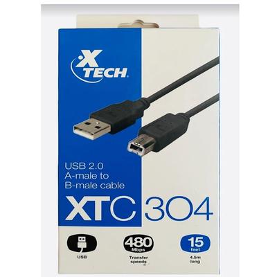 XTECH CABLE USB IMPRESORA PRINTING 4.5M XTC-304 NEGRO