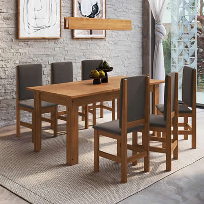 2020 HOME JUEGO DE COMEDOR 1.60X0.90 6 SILLAS