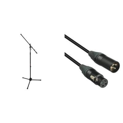 AURAY MS-5230F SOPORTE MICROFONO TRIPODE BRAZO FIJO CABLE XLR MS-5230F