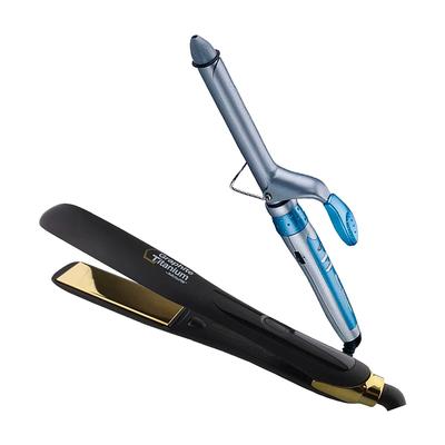 BABYLISSPRO COMBO ALISADORA OPTIMA 3300 BBC3300TPE + RIZADOR GRAPHITE TITANIUM BGT100PE
