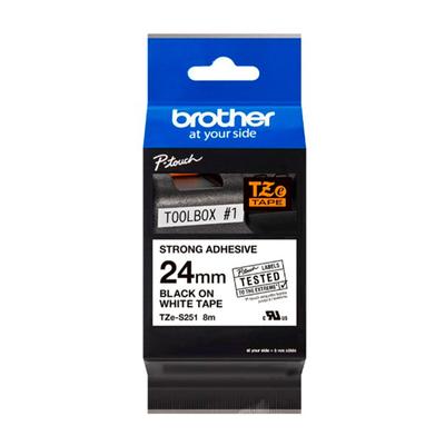 BROTHER TZE-S251 CINTA NEGRO SOBRE BLANCO INDUSTRIAL 24MM TZE-S251