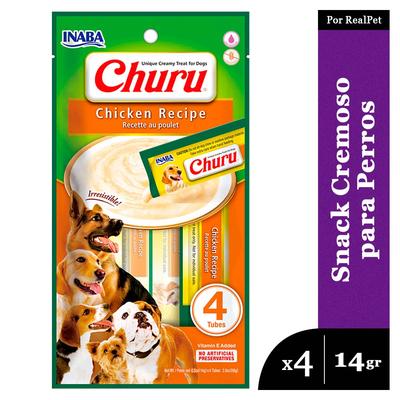 CHURU SNACK CREMOSO PERRO POLLO 1 SOBRE X 4 TUBOS