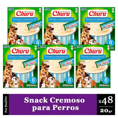 CHURU SNACK CREMOSO PERRO POLLO Y QUESO 6 SOBRES X 8 TUBOS